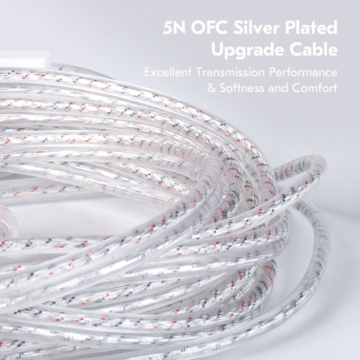 【CCZ UP01 Plus】 2M OFC Silver Plated Upgraded Cable Noise-canceling and High Fidelity