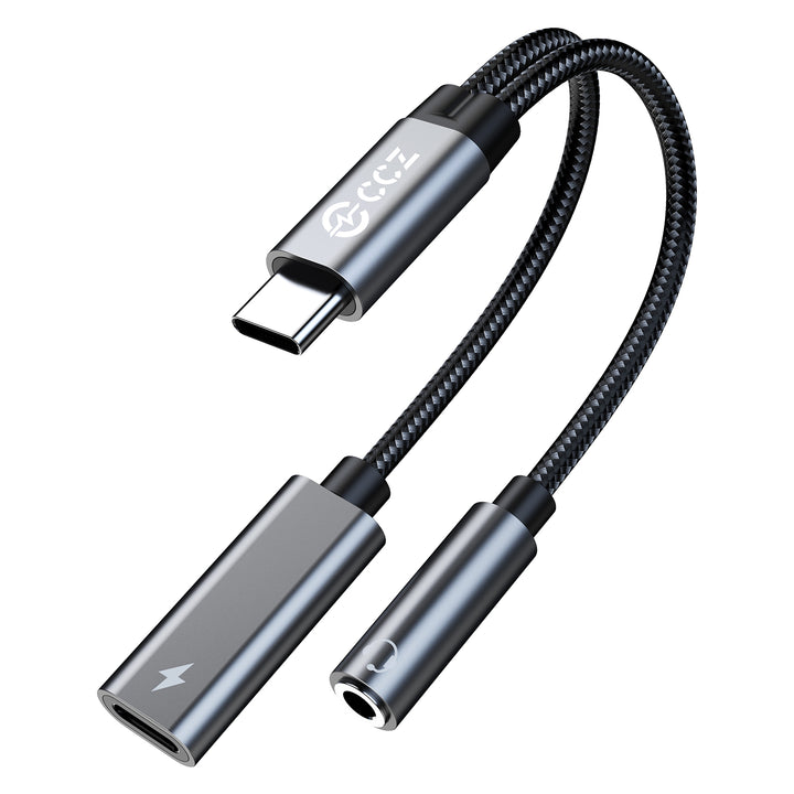 【CCZ CA01】2 in 1 Decoding Adapter Type C to Type C, 3.5mm to Type C Headphone and Charding Adapter