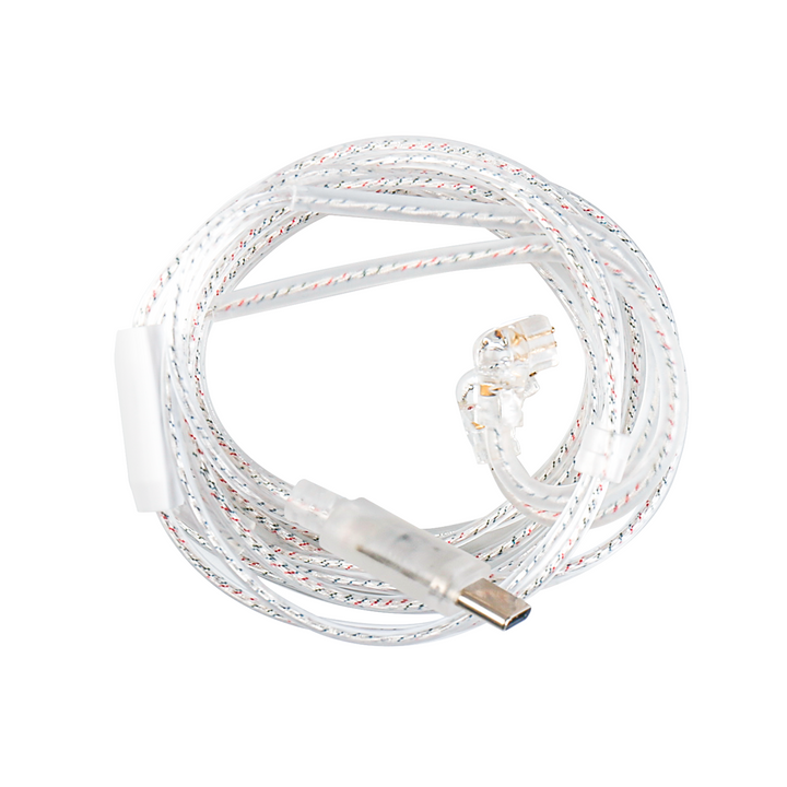 【CCZ C03】IEM Cable, Replacement USB C Type-C Earphone Cable, Upgraded in Ear Monitor Wire with Microphone, 1.2m 4N Silver-Plated OFC Dual Parallel Headphone Wire