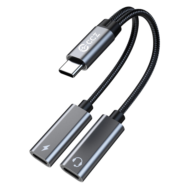 【CCZ CA01】2 in 1 Decoding Adapter Type C to Type C, 3.5mm to Type C Headphone and Charding Adapter